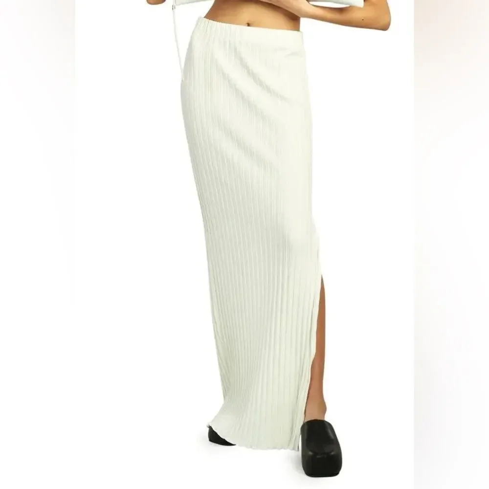 Simon Miller Ribbed Midi Skirt Akuma Macadamia NWT!